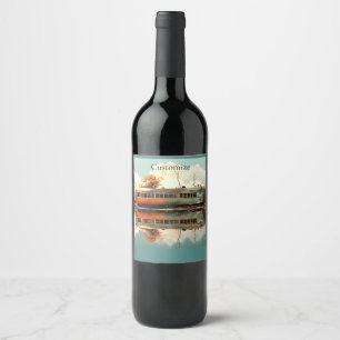 Étiquette Pour Bouteilles De Vin Remorque Caravan vintage RV Thunder_Cove
