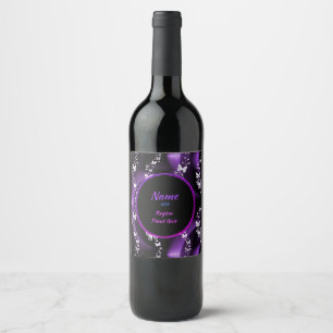 Étiquette Pour Bouteilles De Vin Remous pourpre de papillon