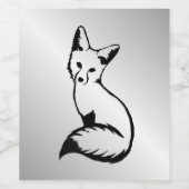 Étiquette Pour Bouteilles De Vin Renard argenté (Étiquettes simples)