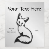 Étiquette Pour Bouteilles De Vin Renard argenté (Étiquettes simples)