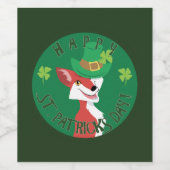 Étiquette Pour Bouteilles De Vin Renard de la Saint Patrick (Étiquettes simples)