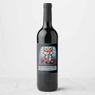 Étiquette Pour Bouteilles De Vin Renard présidentiel - Drôle animal de satire polit