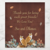 Étiquette Pour Bouteilles De Vin Renards en automne Foliage Friendsgiving (Étiquettes simples)