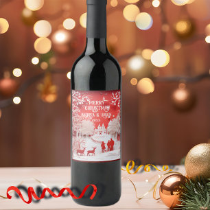 Étiquette Pour Bouteilles De Vin Rennes 3D et personnes en village