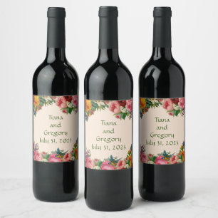 Étiquette Pour Bouteilles De Vin Répétition De Réception De Mariage Vin Élégant