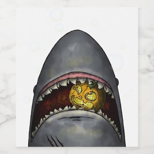 Étiquette Pour Bouteilles De Vin Requin citrouille (Étiquettes simples)