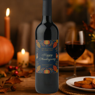 Étiquette Pour Bouteilles De Vin Réserve de récolte d'automne Dinde de famille Acti