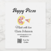 Étiquette Pour Bouteilles De Vin Restaurant de pizzas café pizzeria scannez le code (Étiquettes simples)