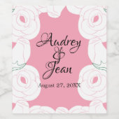 Étiquette Pour Bouteilles De Vin Résumé élégant Roses blanches (Étiquettes simples)