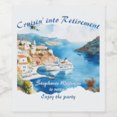 Étiquette Pour Bouteilles De Vin Retirement Party Cruising Destination Greece (Étiquettes simples)