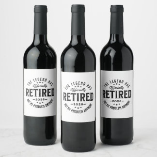 Étiquette Pour Bouteilles De Vin Retraité 2026 plus mon problème Vintage Rétro