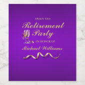 Étiquette Pour Bouteilles De Vin Retraite Classique Verre de Champagne (Étiquettes simples)