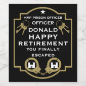 Étiquette Pour Bouteilles De Vin Retraite de l'agent pénitentiaire (Étiquettes simples)