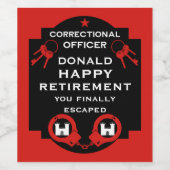 Étiquette Pour Bouteilles De Vin Retraite de l'agent pénitentiaire (Étiquettes simples)