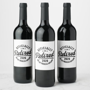 Étiquette Pour Bouteilles De Vin Retraite officielle 2026 Drôle de retraite