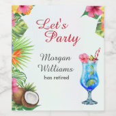 Étiquette Pour Bouteilles De Vin Retraite Tropical Summer Dine & Cocktail Party (Étiquettes simples)