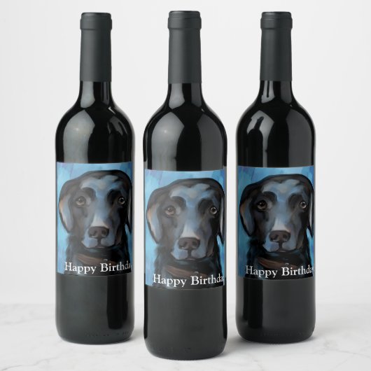 Étiquette Pour Bouteilles De Vin Retriever du Labrador (Bouteilles)