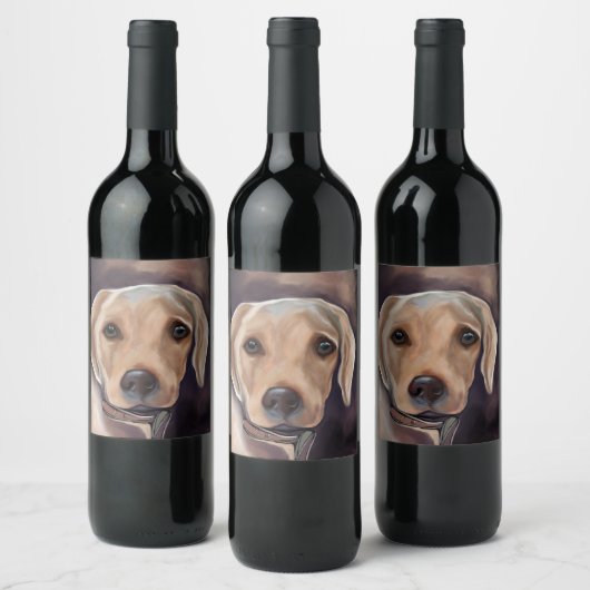 Étiquette Pour Bouteilles De Vin Retriever du Labrador (Bouteilles)