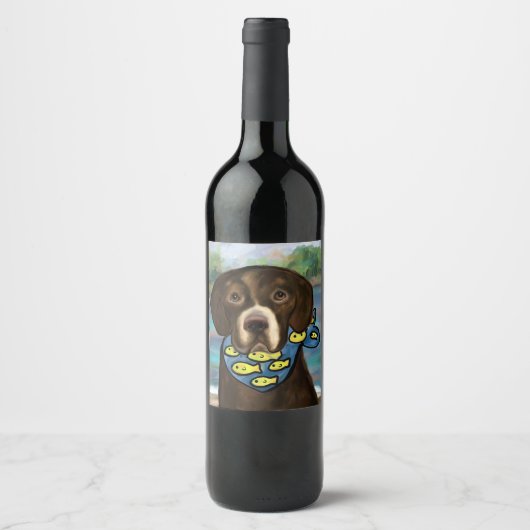 Étiquette Pour Bouteilles De Vin Retriever du Labrador (Devant)