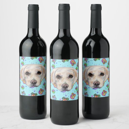 ÉTIQUETTE POUR BOUTEILLES DE VIN RETRIEVER DU LABRADOR (Bouteilles)