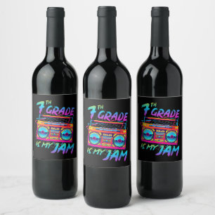 Étiquette Pour Bouteilles De Vin Rétro 80s 7e année est mon truc retour à l'école
