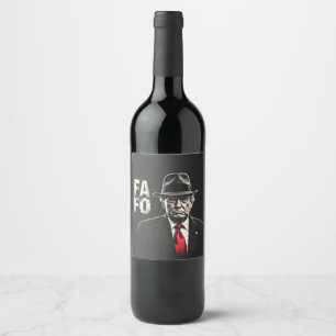 Étiquette Pour Bouteilles De Vin Retro Américain Donald Trump FAFO USA Drapeau Patr