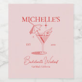 Étiquette Pour Bouteilles De Vin Retro Cocktail Bachelorette Party (Étiquettes simples)