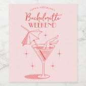 Étiquette Pour Bouteilles De Vin Rétro Cocktail Bachelorette Week-end Itinéraire (Étiquettes simples)