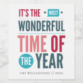 Étiquette Pour Bouteilles De Vin Retro Typographie Noël Citation vacances (Étiquettes simples)