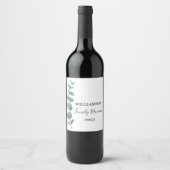 Étiquette Pour Bouteilles De Vin Réunion de famille Eucalyptus moderne (Devant)