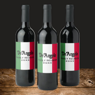 Étiquette Pour Bouteilles De Vin Réunion de famille italienne personnalisée