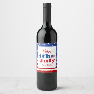 Étiquette Pour Bouteilles De Vin Reunion familiale BBQ été 4 juillet personnalisée