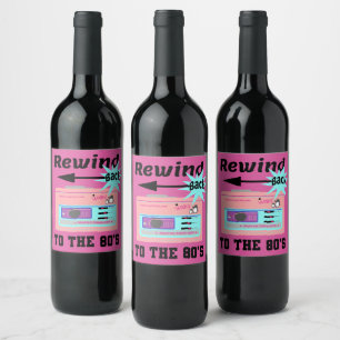 Étiquette Pour Bouteilles De Vin Revenez aux années 80