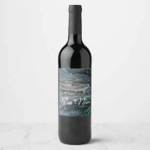 Étiquette Pour Bouteilles De Vin Rêves de la peinture abstraite Ocean'20
