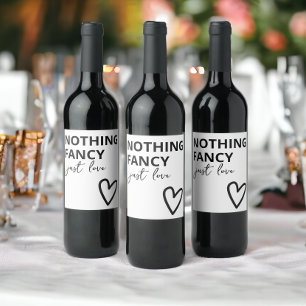 Étiquette Pour Bouteilles De Vin Rien De fantaisie Juste Amour Minimaliste Mariage