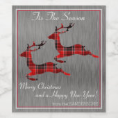 Étiquette Pour Bouteilles De Vin Rindeer Plaid (Étiquettes simples)