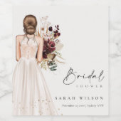 Étiquette Pour Bouteilles De Vin Robe de mariée blanche Bohème élégante pour enterr (Étiquettes simples)