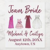 Étiquette Pour Bouteilles De Vin Robe de mariée Mariage de la fête de mariée (Étiquettes simples)