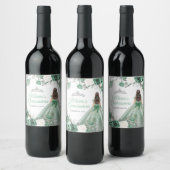 Étiquette Pour Bouteilles De Vin Robe verte Dusty Quinceañera (Bouteilles)
