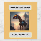 Étiquette Pour Bouteilles De Vin Robot Giraffe Futuriste, Félicitations (Étiquettes simples)