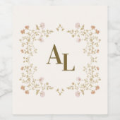 Étiquette Pour Bouteilles De Vin Rococo Floral Antique Frame Mariage (Étiquettes simples)