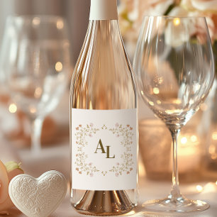 Étiquette Pour Bouteilles De Vin Rococo Floral Antique Frame Mariage