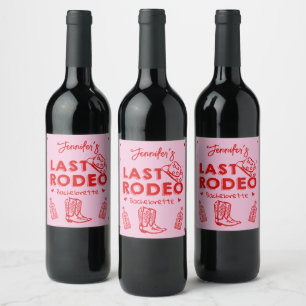 Étiquette Pour Bouteilles De Vin Rodéo Rodéo Dernière Fête de Bachelorette Rouge Ro