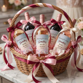 Étiquette Pour Bouteilles De Vin Romance en fleur - Réception de mariage