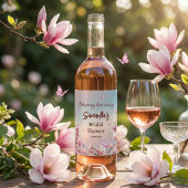 Étiquette Pour Bouteilles De Vin Romance en fleur - Réception de mariage
