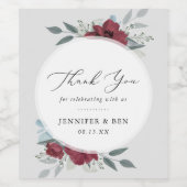 Étiquette Pour Bouteilles De Vin Romance florale (Étiquettes simples)