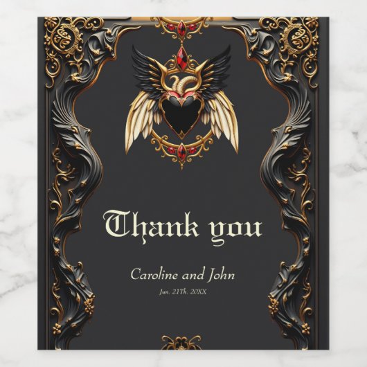 Étiquette Pour Bouteilles De Vin Romance gothique, Dans l'ombre de l'amour. (Étiquettes simples)