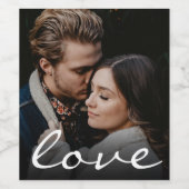 Étiquette Pour Bouteilles De Vin Romantique Custom Photo Love Script rendre unique (Étiquettes simples)