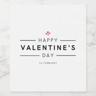 Étiquette Pour Bouteilles De Vin Romantique Moderne Février 14 Bonne Saint Valentin