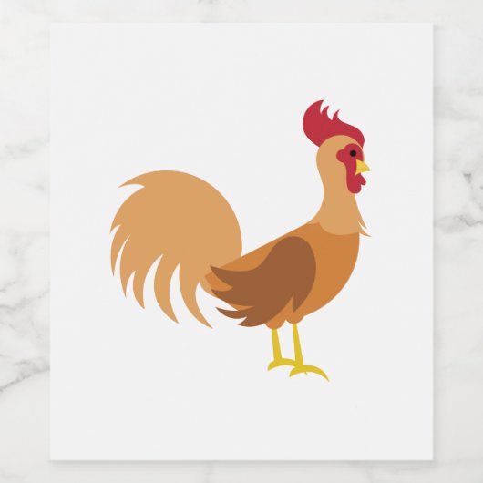 Étiquette Pour Bouteilles De Vin Rooster (Étiquettes simples)